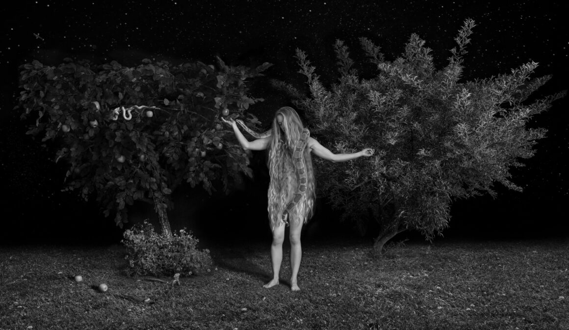 Part 2 of 11 Theatrical black and white tableau by photographer Dina Goldstein, and features characters and scenes from each of the four primary types of Jewish tales.