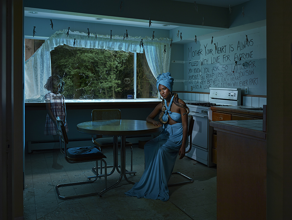 Voodoo Queen photograph from Gods Of Suburbia series by Artist Dina Goldstein