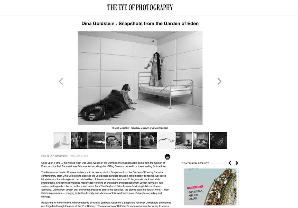 l'oeil de la photographie Snapshots From The Garden Of Eden by artist Dina Goldstein exhibition notice