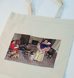 Canvas bag with art by Dina Goldstein Snowy from Fallen Princesses series