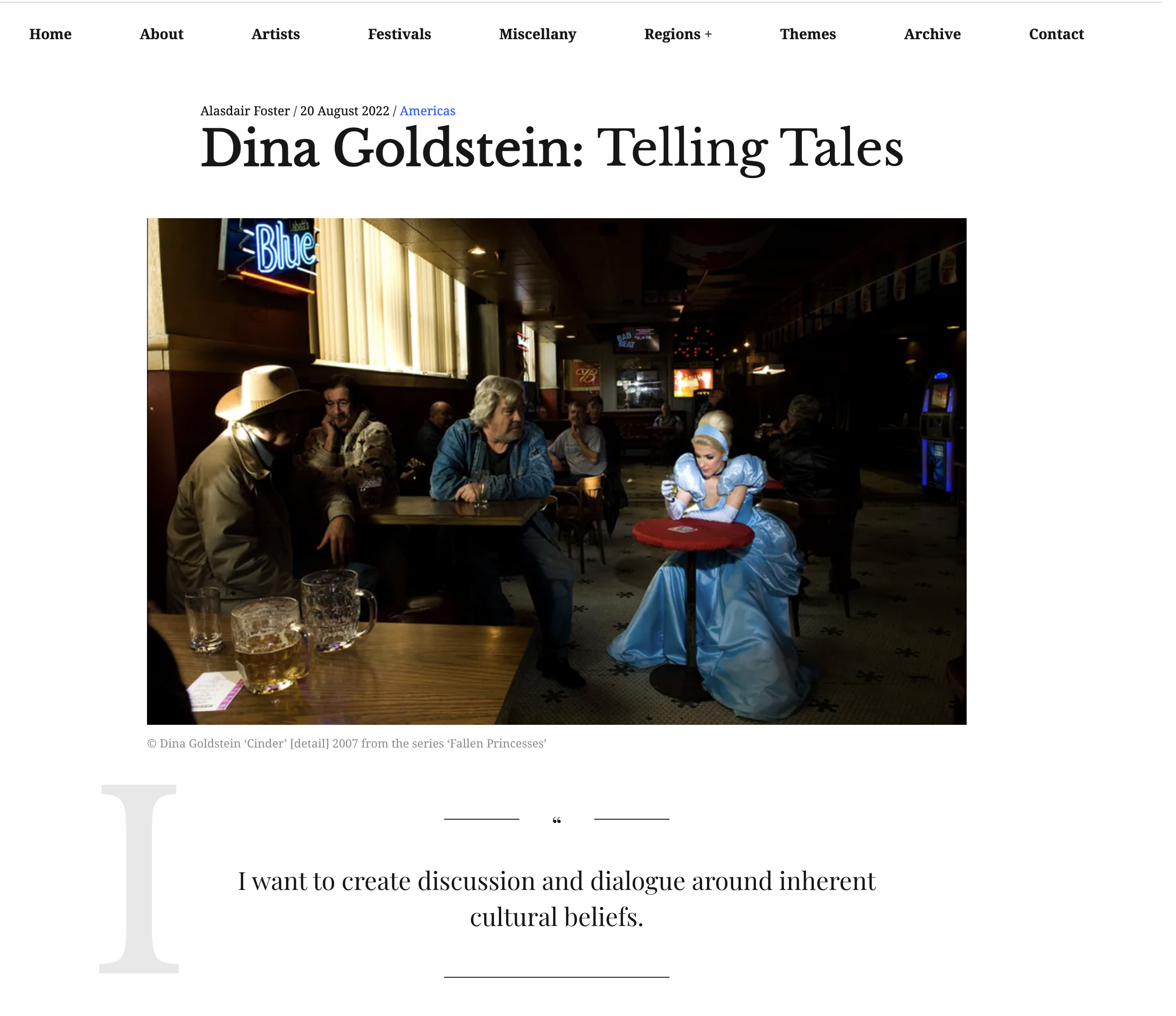 Interview with Canadian Photographer Dina Goldstein for Talking Pictures with Alasdair Foster