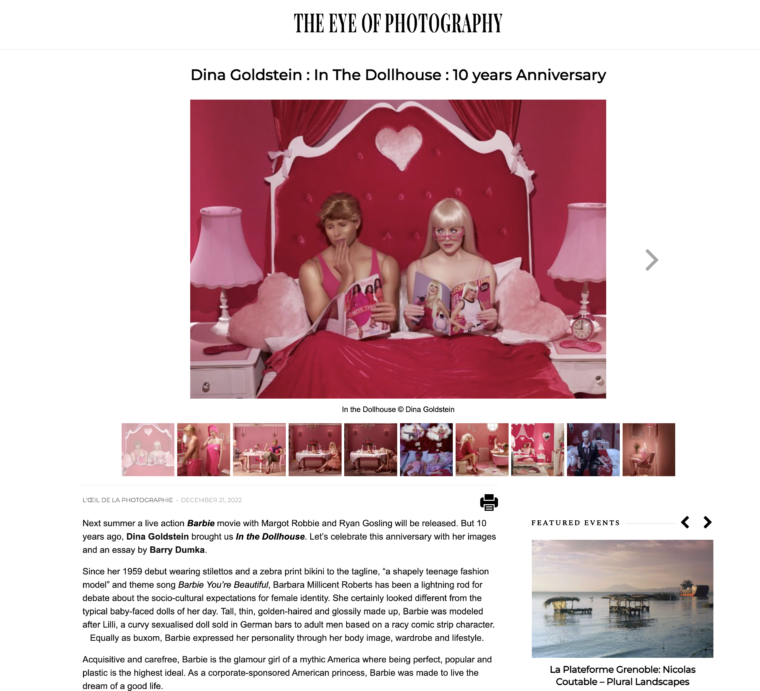 L'oeil de la Photographie article about In The Dollhouse tenth anniversary of the project by Dina Goldstein