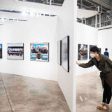 Artist Dina Goldstein at the Busan Photography Festival Exhibition 2022 showing her series 10 Commandments with American Presidents