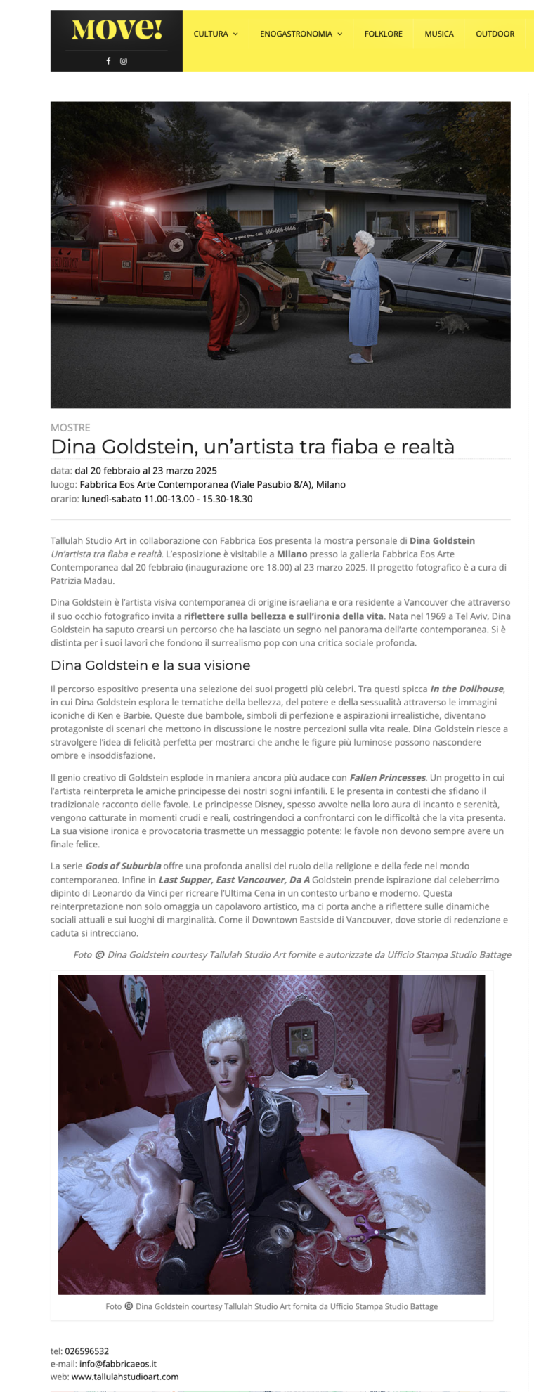 Artist photographer Dina Goldstein exhibition Milan Italy 02 2025 Tallulah Studio Art press
